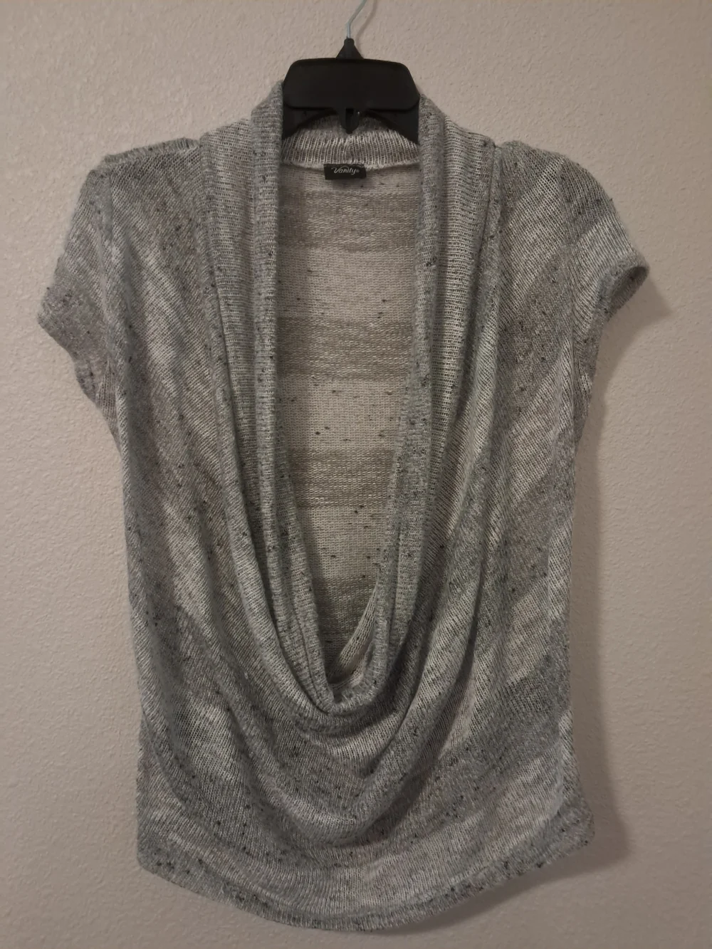Vanity Cowl Neck Short Sleeve Sweater Top 🇺🇸 Made